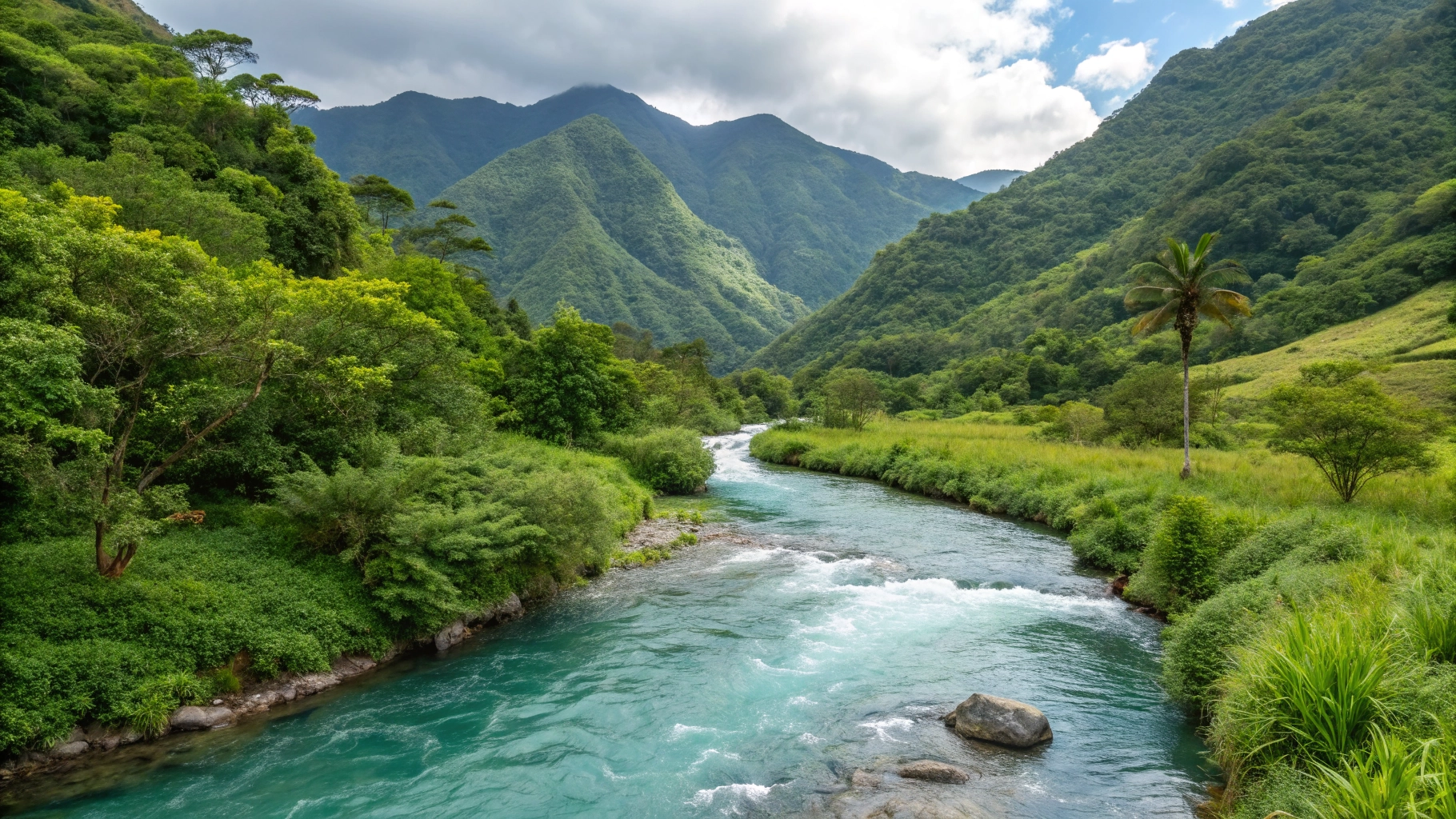 Fuente de agua pura en las montañas de Antioquia
